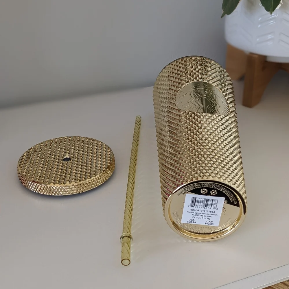 Starbucks Gold Studded Tumbler with Straw